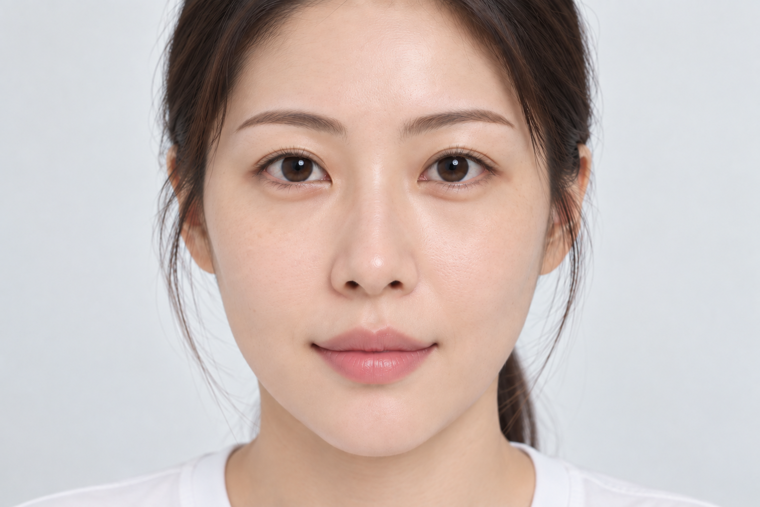 신사역 피부과 에티튜드의원 색소 시술 후 전체 정면 — 맑고 고른 피부톤