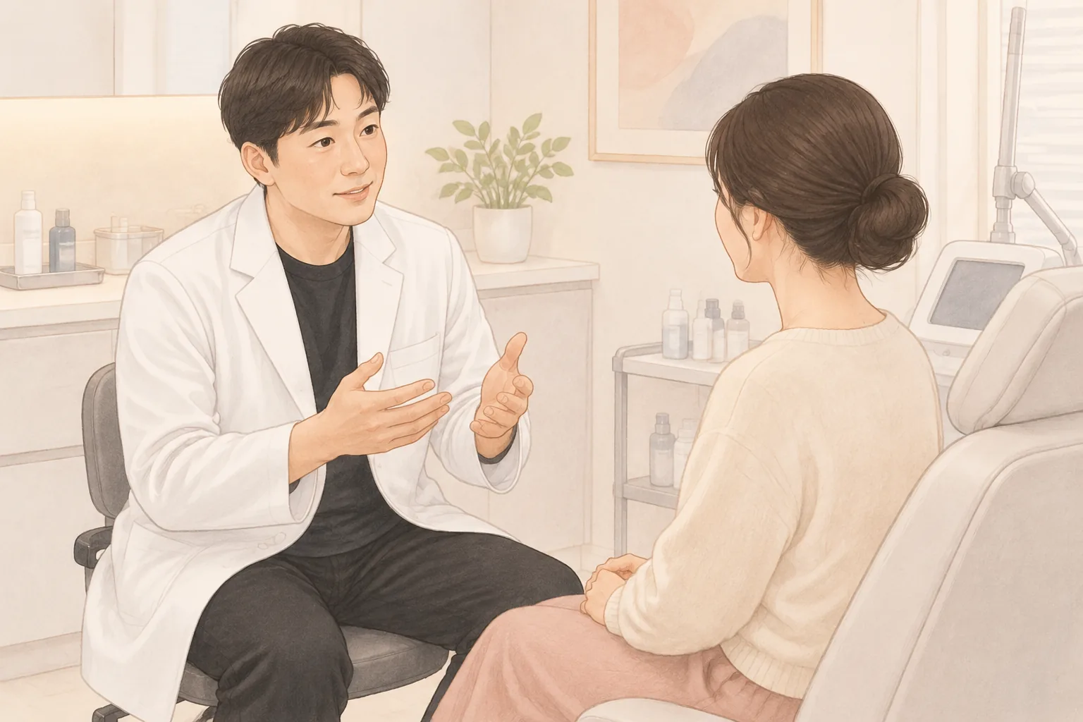 醫師與患者在診間諮詢